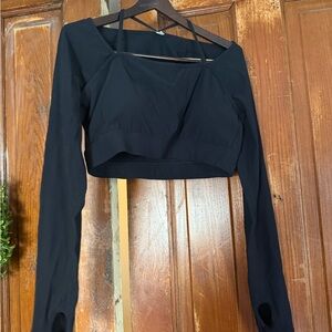 HALARA Black Long Sleeve Yoga Crop Top